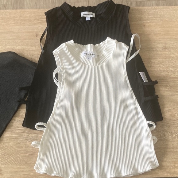 Superdown Ivory Ribbed Knit Tank - Picture 3 of 7